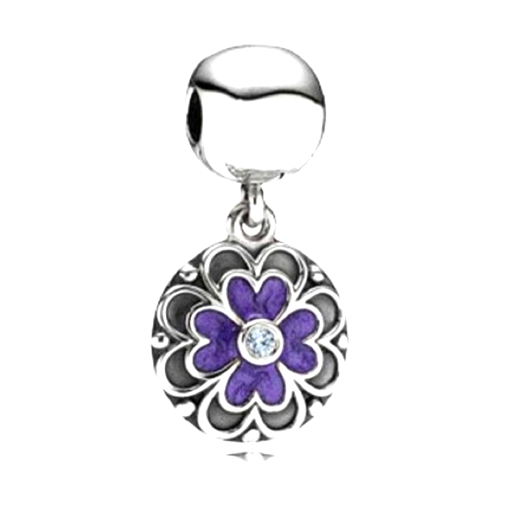 Authentic Pandora clip " Dogwood lavander " # 790957LCZ , 2 available